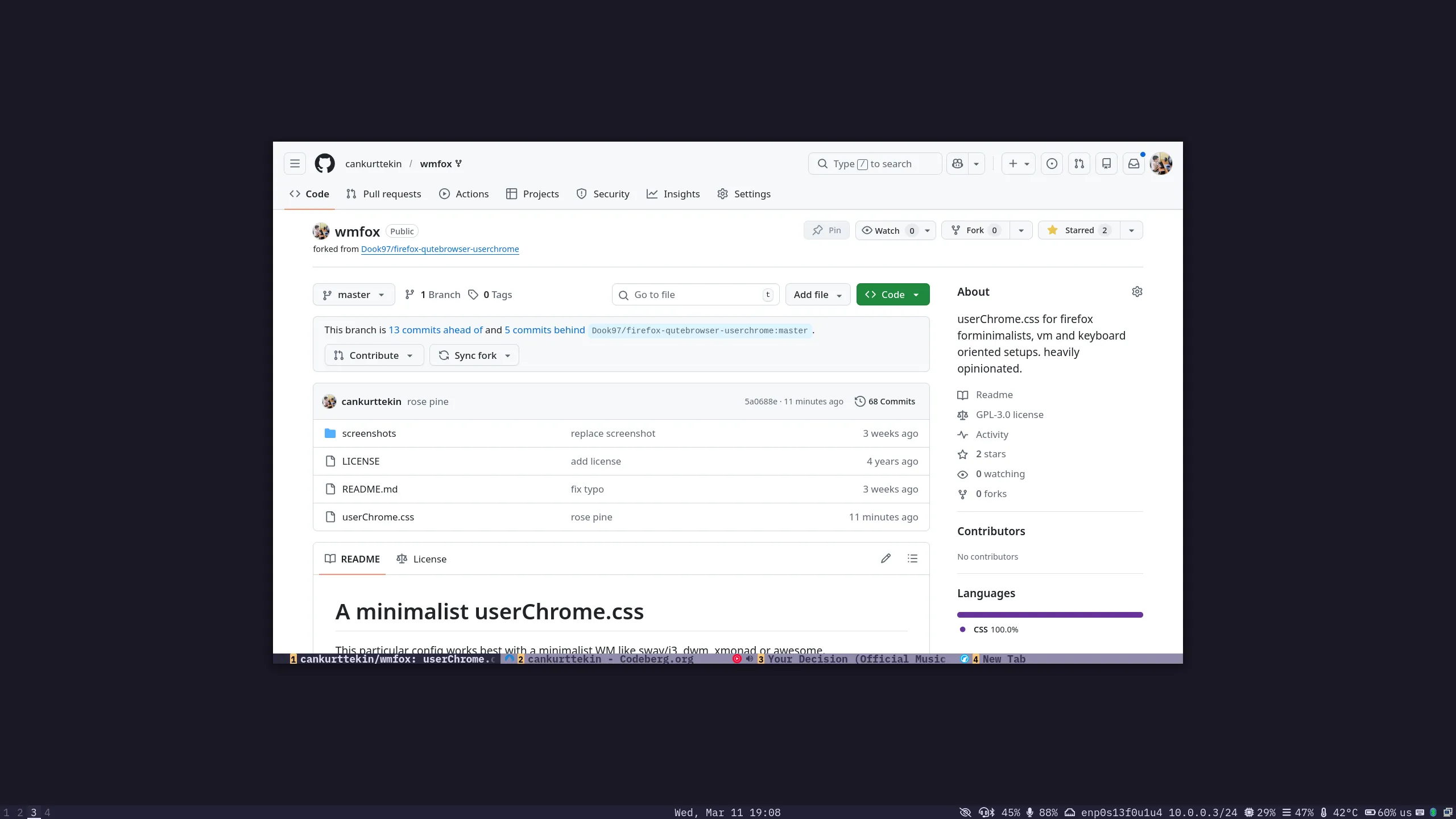 wmfox screenshot