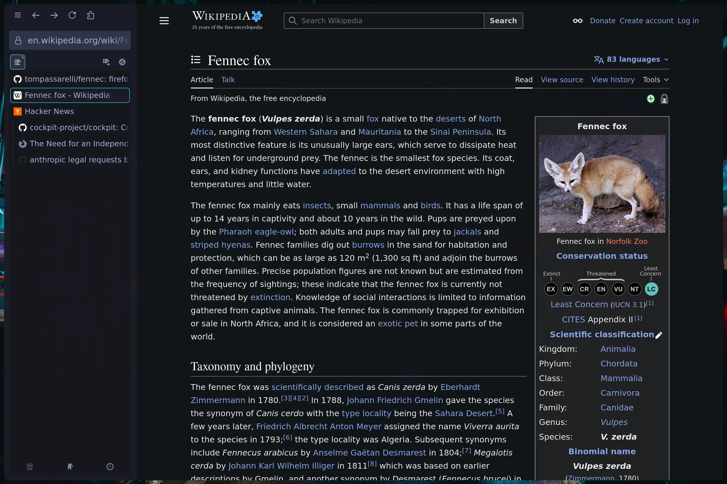 Fennec screenshot